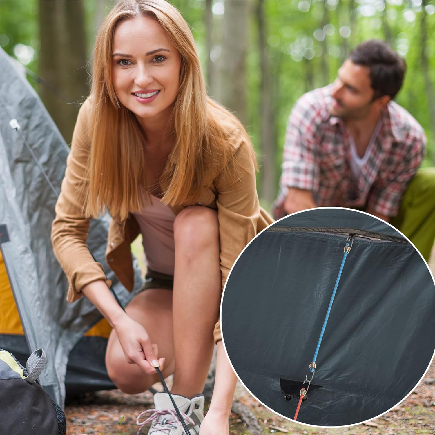 12Pcs Mini Bungee Cords with Hooks, 10Inch Adjustable Short Elastic Bungee Cords Heavy Duty for Luggage Roof Rack Hang Outdoor Tent Tarp Bike RV Cargo Accessory