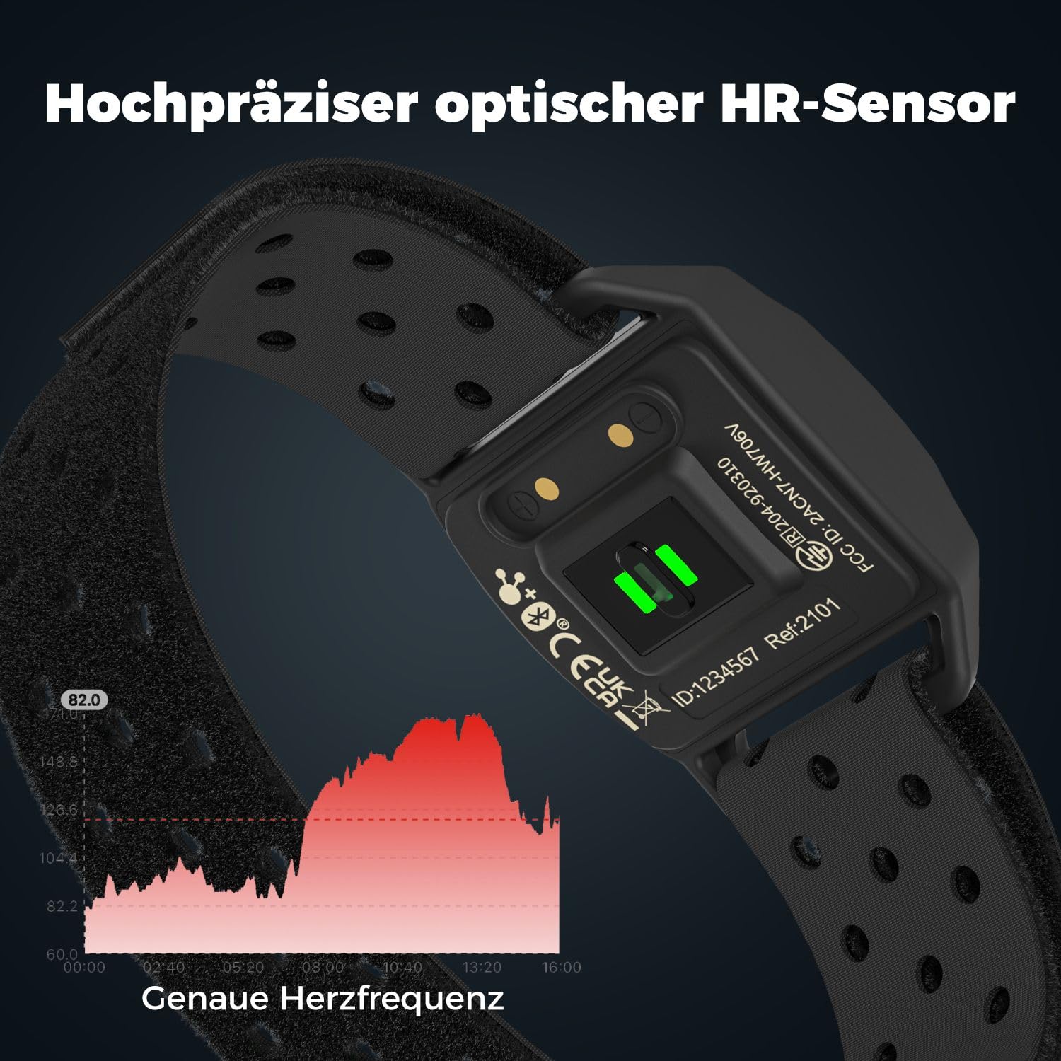 COOSPO Herzfrequenzmesser Armband Optischer Herzfrequenzsensor Bluetooth 4.0 ANT+ kompatibel mit iFit Polar Strava Wahoo Garmin Peloton