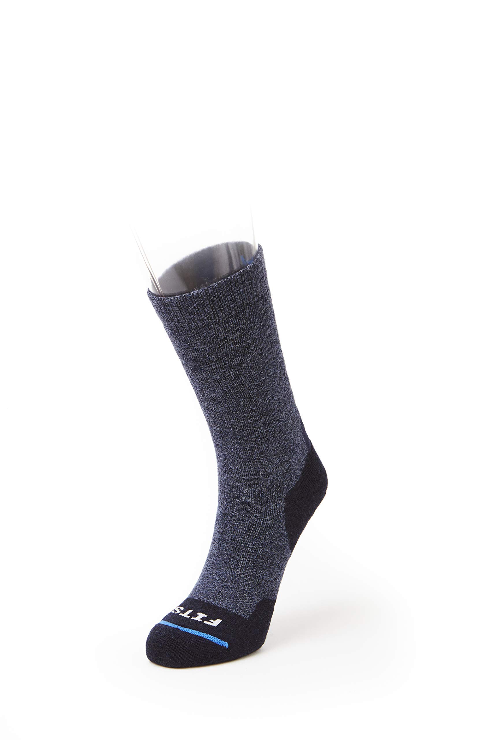 FITSMedium Hiker – Crew: Essential Hiking Socks for Camping, Trails, Trekking, Fishing and Hunting, Eggplant/Titanium, XL