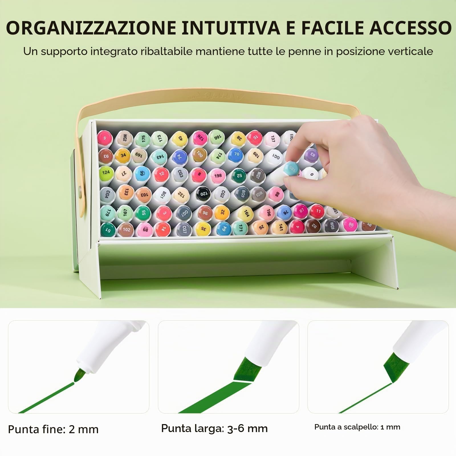 Arrtx Set 90 pennarelli ad alcol ALP a punta fine scalpello per tecniche artistiche complete. Ideali per pittura, illustrazione, manga e progetti di colorazione per adulti.