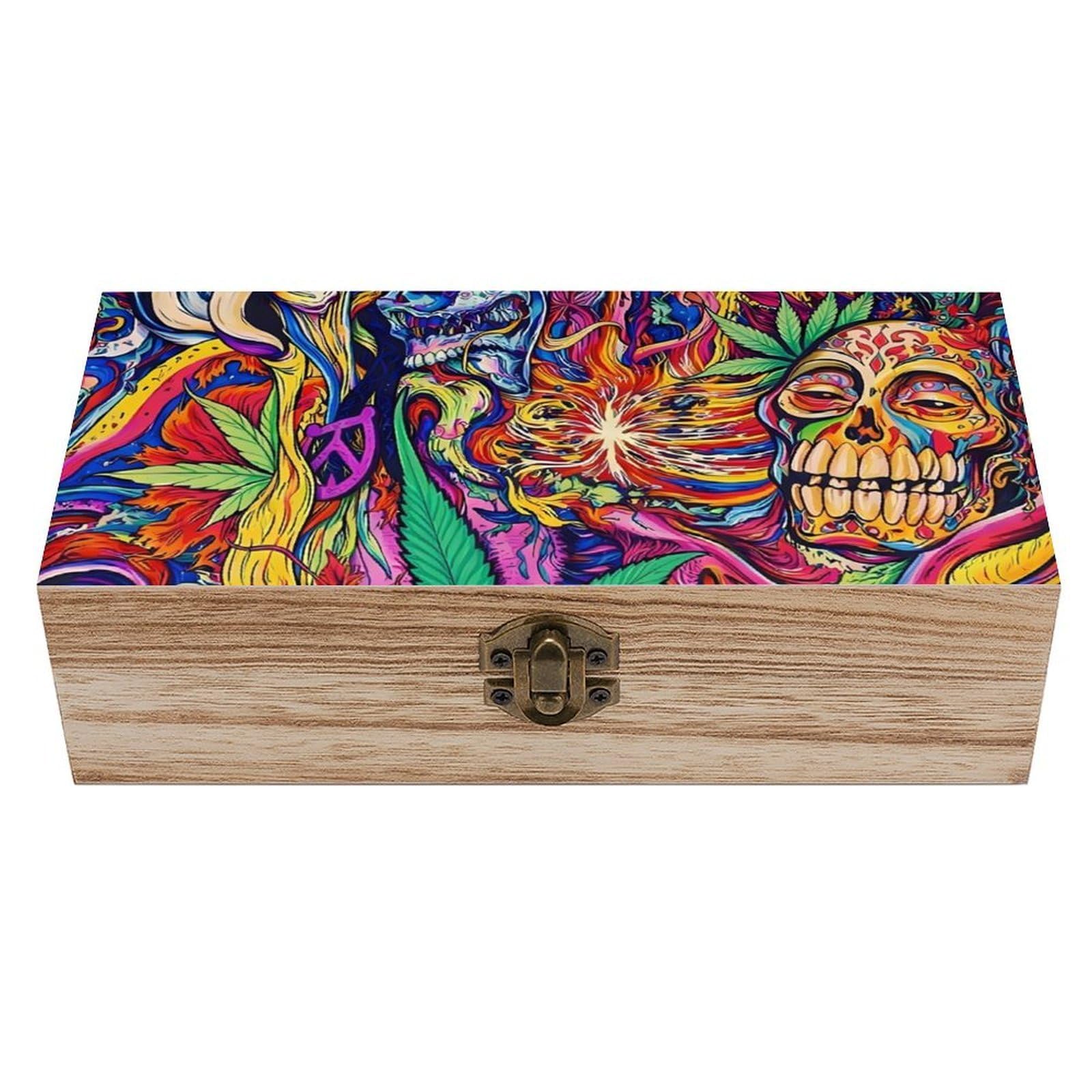 HLBSDM Memory Foam Meditation Wooden Storage Box
