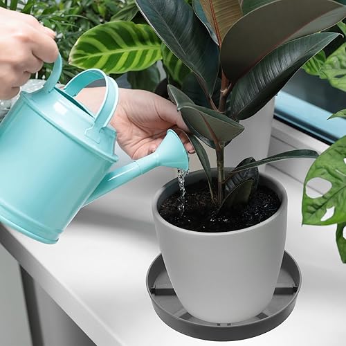 Miniatura 6 de PATIKIL Platillos para macetas de 10.5 pulgadas, paquete de 6 macetas redondas de plástico, bandeja de goteo de flores más gruesa para interiores y