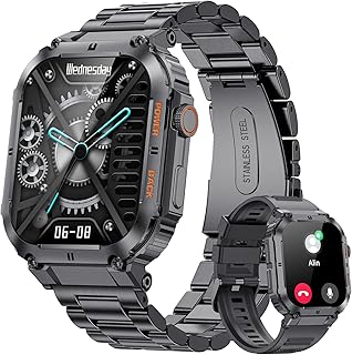 LIGE Smart Watch for Men, 1.96" HD Fitness Tracker with Bluetooth Call/100+Sport Modes/Message Reminder/Heart Rate Monitor Sleep Monitor/Pedometer, IP68 Waterproof Smartwatch for Android iOS, Black