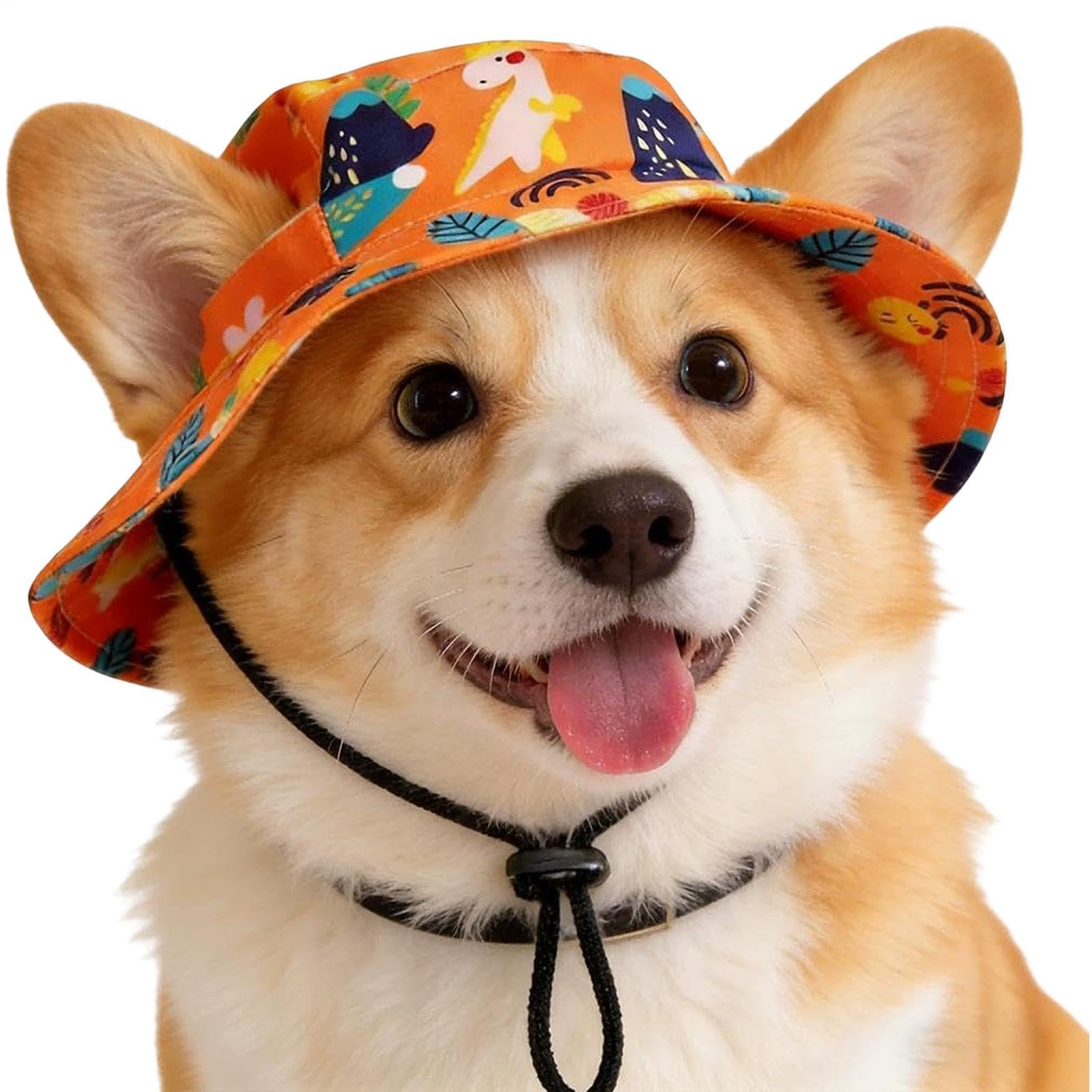 Generico Cappello da Pescatore per Cani, Cappello per Animali Domestici con Foro per L'orecchio Regolabile, Cappellino Solare con Protezione UV per Animali Domestici, Berretto Estivo Stile Baseball,