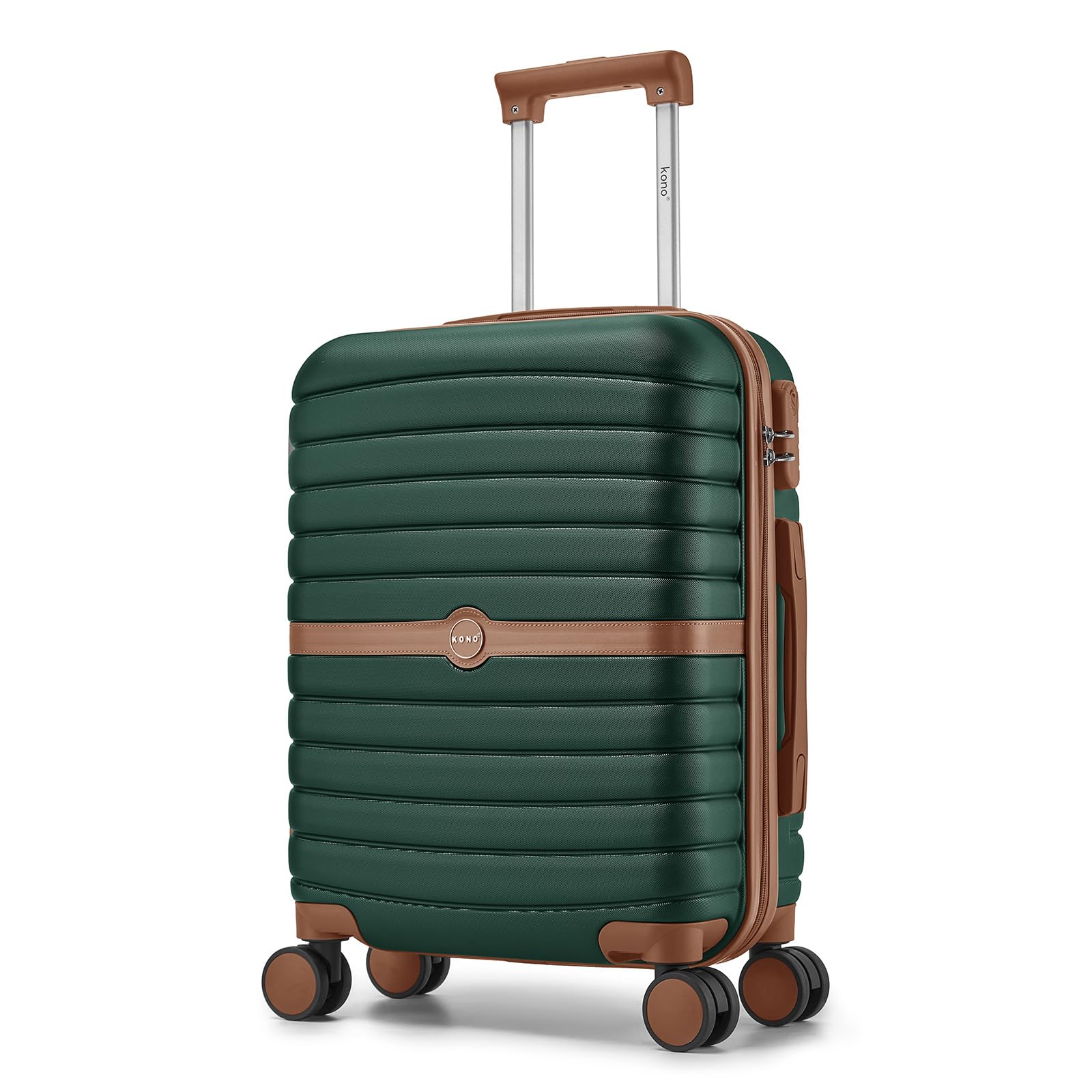 KONO Koffer Trolley Handgepäck Mittelgroß Groß, Hartschalenkoffer aus ABS+PC, Reisekoffer Set mit 4 Rollen, Zahlenschloss und Teleskopgriff für Flugreisen, Business, Urlaub und Familienreisen | Leichter und kratzfester Koffer aus Polycarbonat und ABS, für Damen und Herren