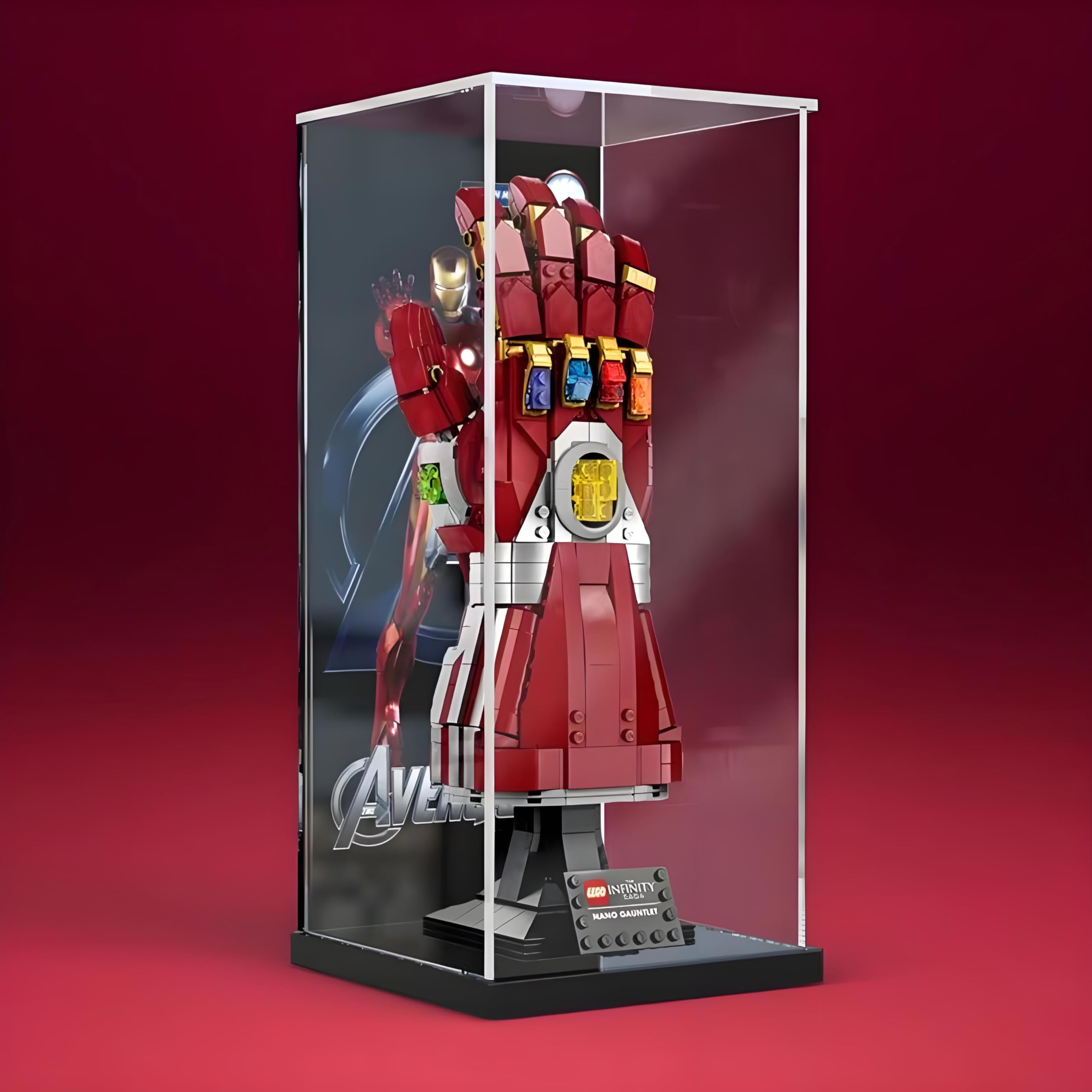 3MM Display Case for Lego 76223 Nano Gauntlet Building Set,Dustproof Clear Display Case Compatible with Lego 76223(Not Include The Model)