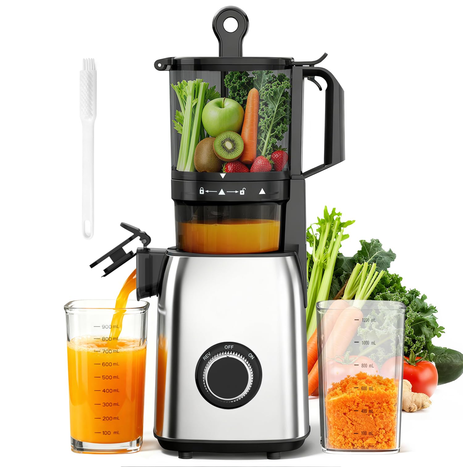 Cold Press Juicer 5 4 Extra Wide Feed Chute Juicer Machines for Whole Vegetables Fruits 98 High Juice