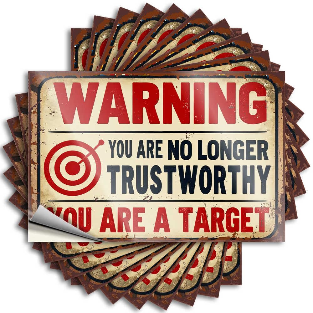 Decals Smiley Face Must Door Warning: Untrustworthy, Now Targeted - No Residue Decals for Mom(8X12CM)