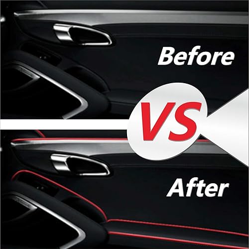 Miniatura 4 de Mr.Brighton LED Tira de ajuste de hueco para panel de puerta de moldura decorativa roja para interior de automóvil de 10 pies (9.8 ft)