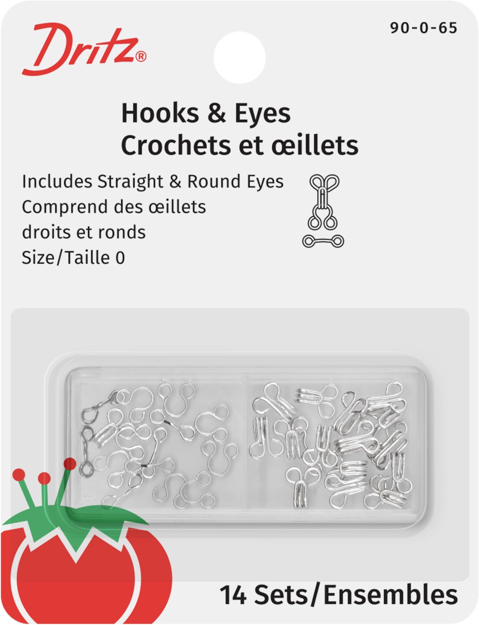 Dritz Hooks & Eyes - Nickel - Size 0 - 14 Ct. by Dritz