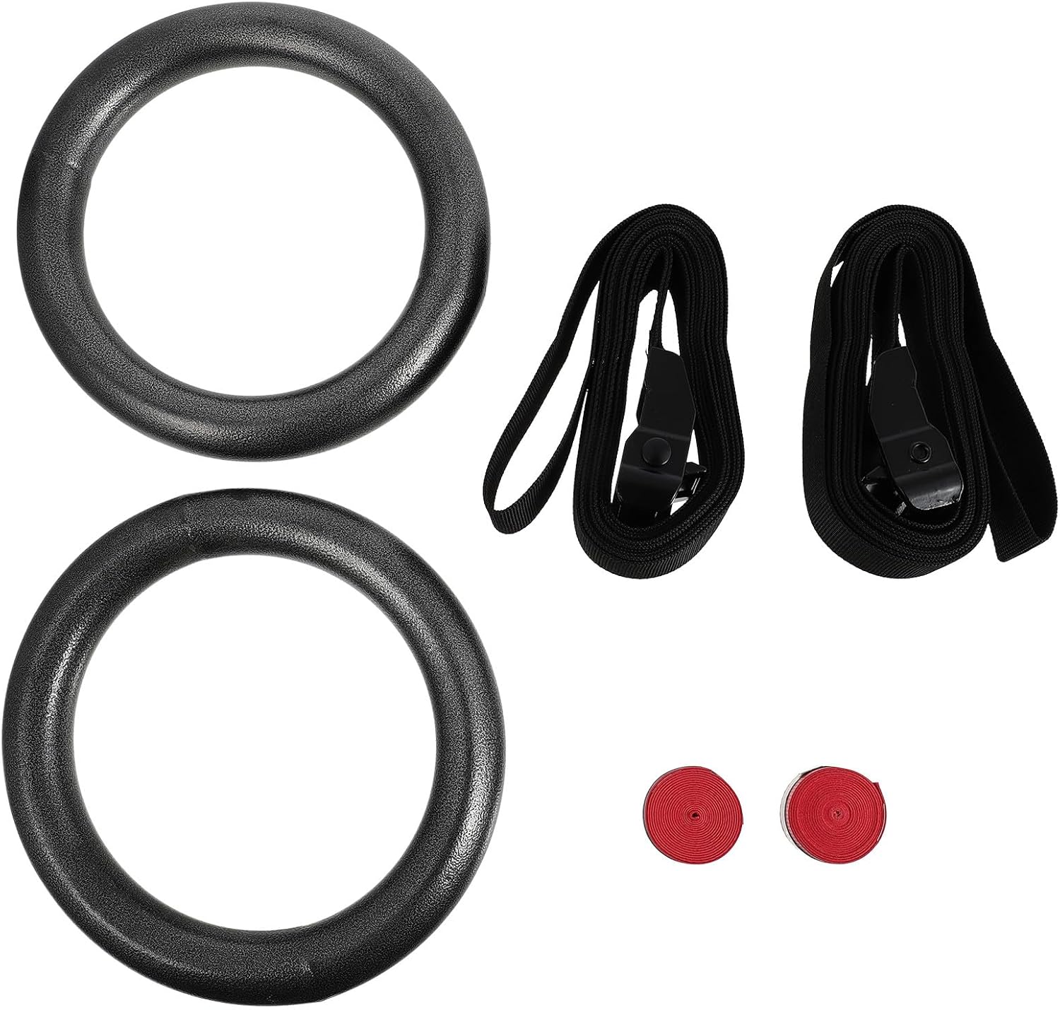 Luxshiny Adjustable Small Fitness Rings with Wear-Resistant Webbing Straps, 2pcs Set Gymnastics Rings for Home and Campus Core Workout and Calisthenics Training Random Color