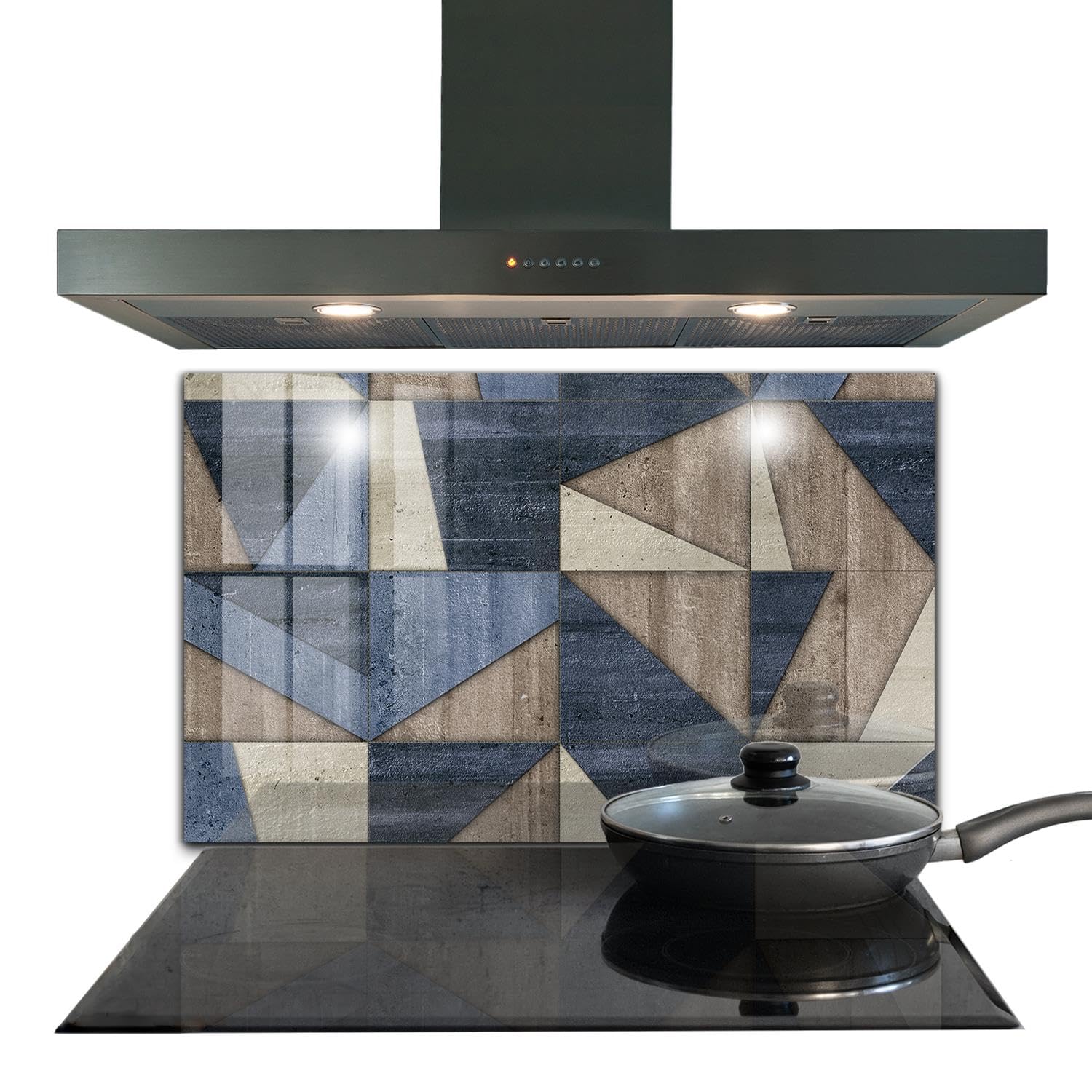 Décoration murale de cuisine Wallfluent en verre trempé 100x70 cm pour illuminer votre intérieur