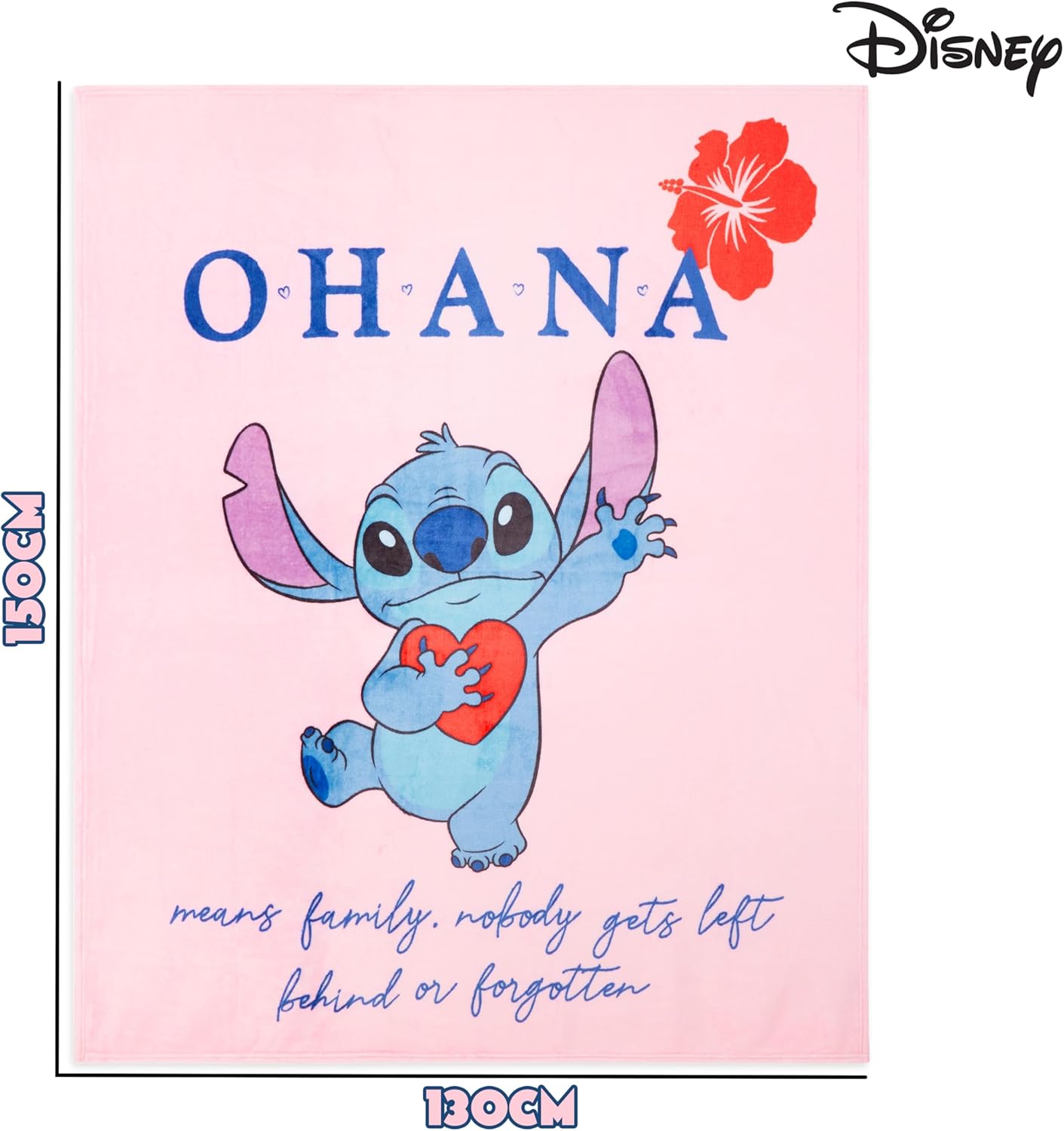 Disney Stitch Throw Blanket Soft Fleece Blanket Bedroom Accessories 59 x 51” (Pink Stitch) - Image 5