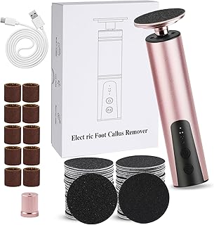 ACWOO Lima Electrica pies Durezas, Electrica Aparato de Pedicura Eliminar de Callos, Lima pie Durezas Recargable, Profesional Cuidado Pies Pulidor de Callos para Secos y Agrietados Talones (Oro Rosa)