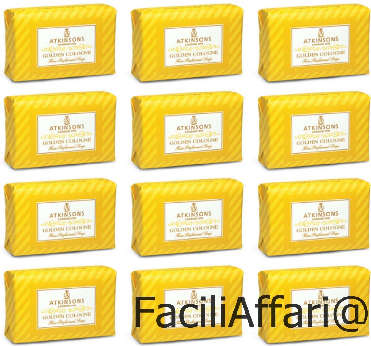 Atkinsons Golden Cologne Sapone Solido 12 Pezzi Per Cura Pulizia Corpo