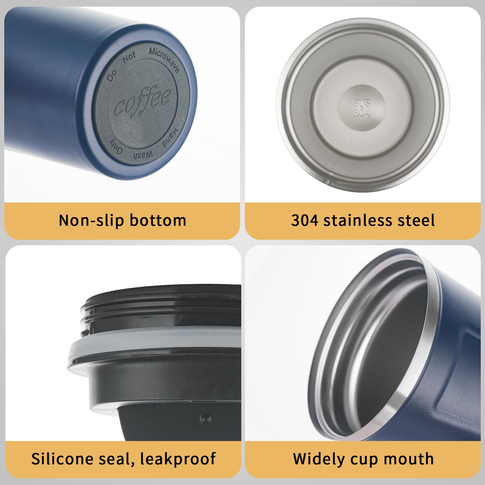 Insulated Travel Coffee Mug Stainless Steel Vacuum, Led Temperature Display Insulated Tumbler - Image 2