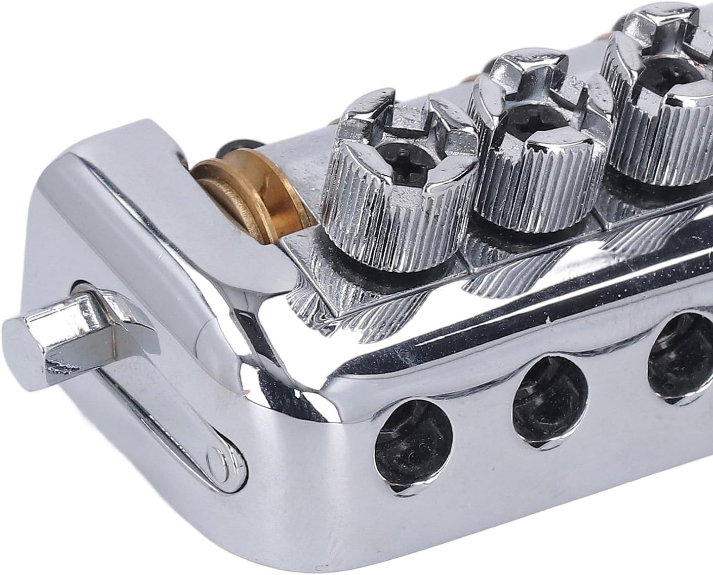 Headless Bridge,Silver Color Alloy Steel 6 String Guitar Bridge Replacement for Practice for 6 String Headless Electric Guitar Replacement Parts