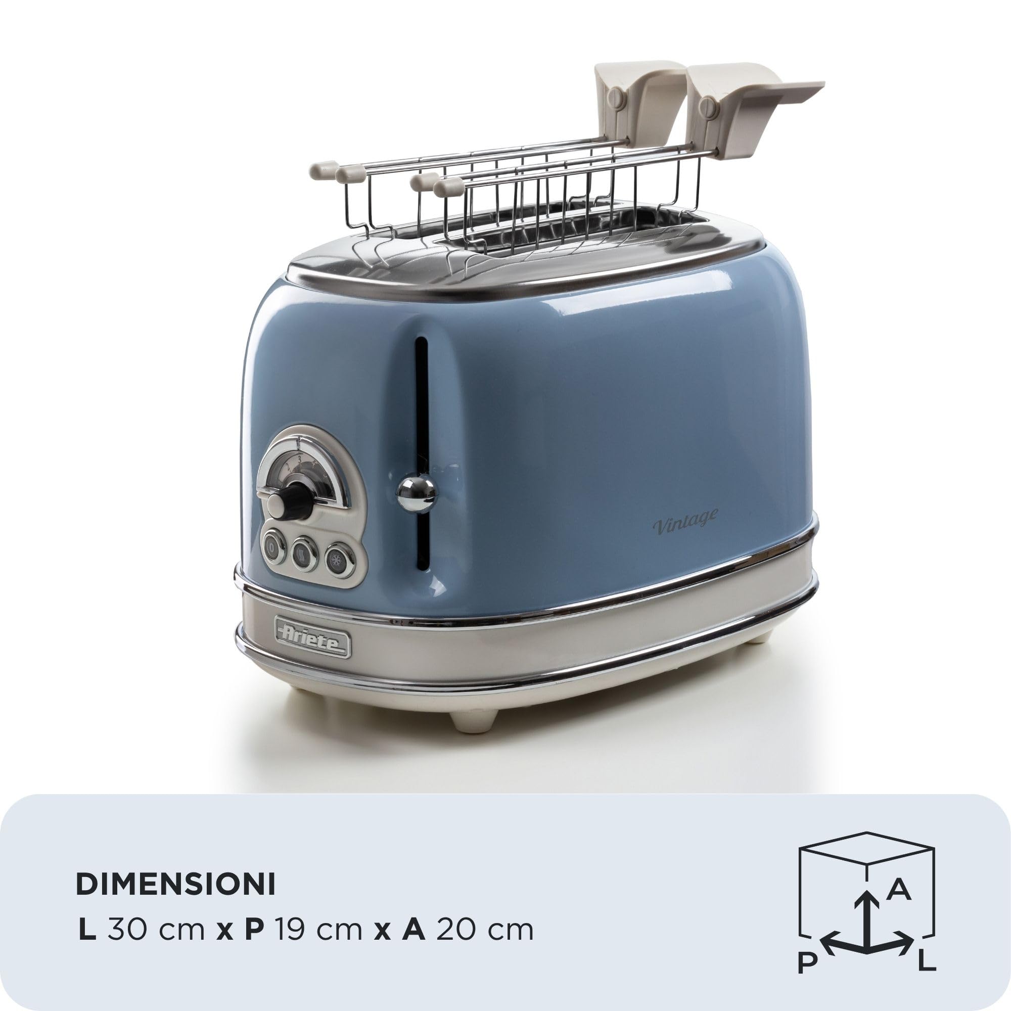 Ariete Vintage Espressomachine Met Melkopschuimmondstuk, 00M138915AR0, Lichtblauw