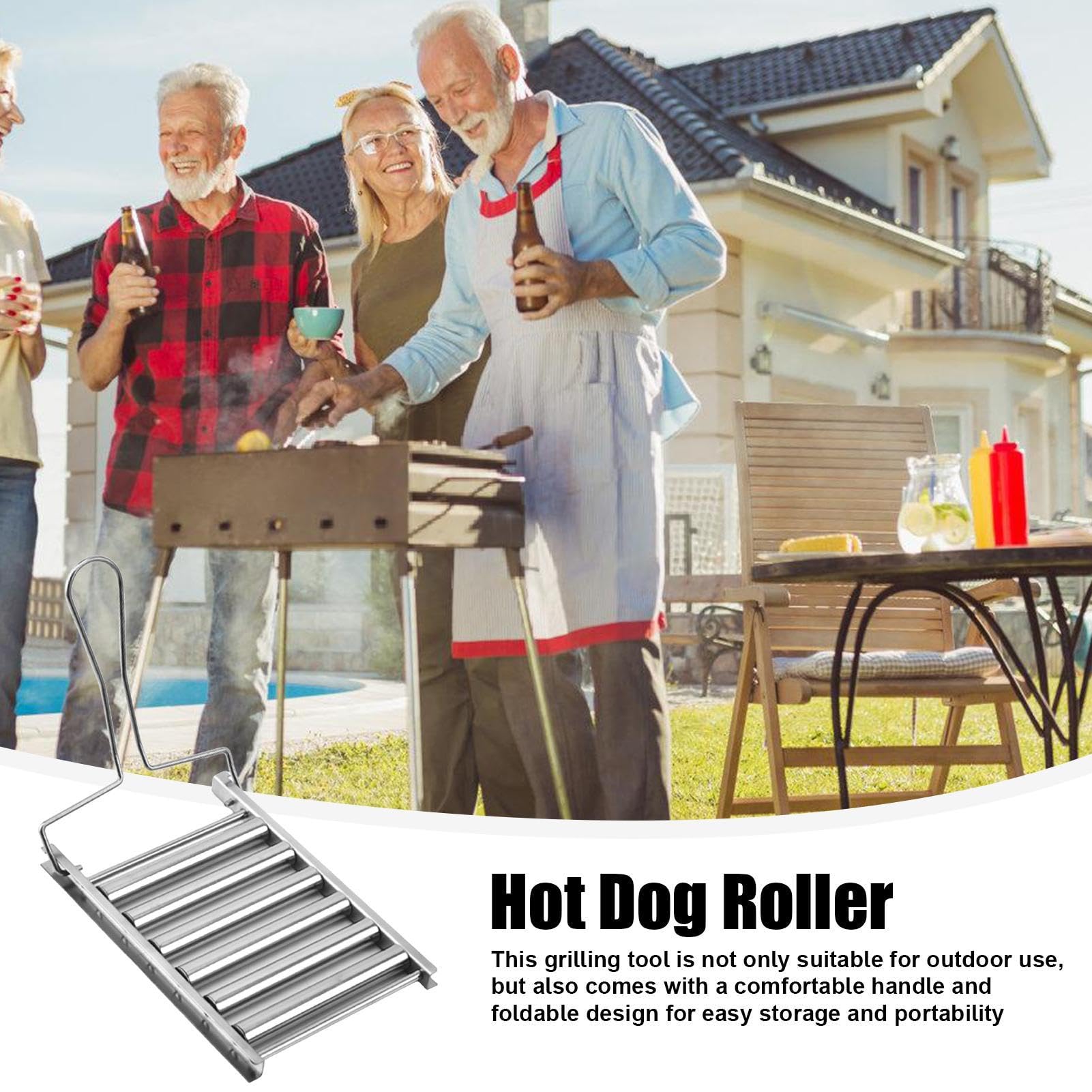 Hot Dog Roller Rack - Faltbare Wurstwalze Rack | BBQ Hot Dog Griller
