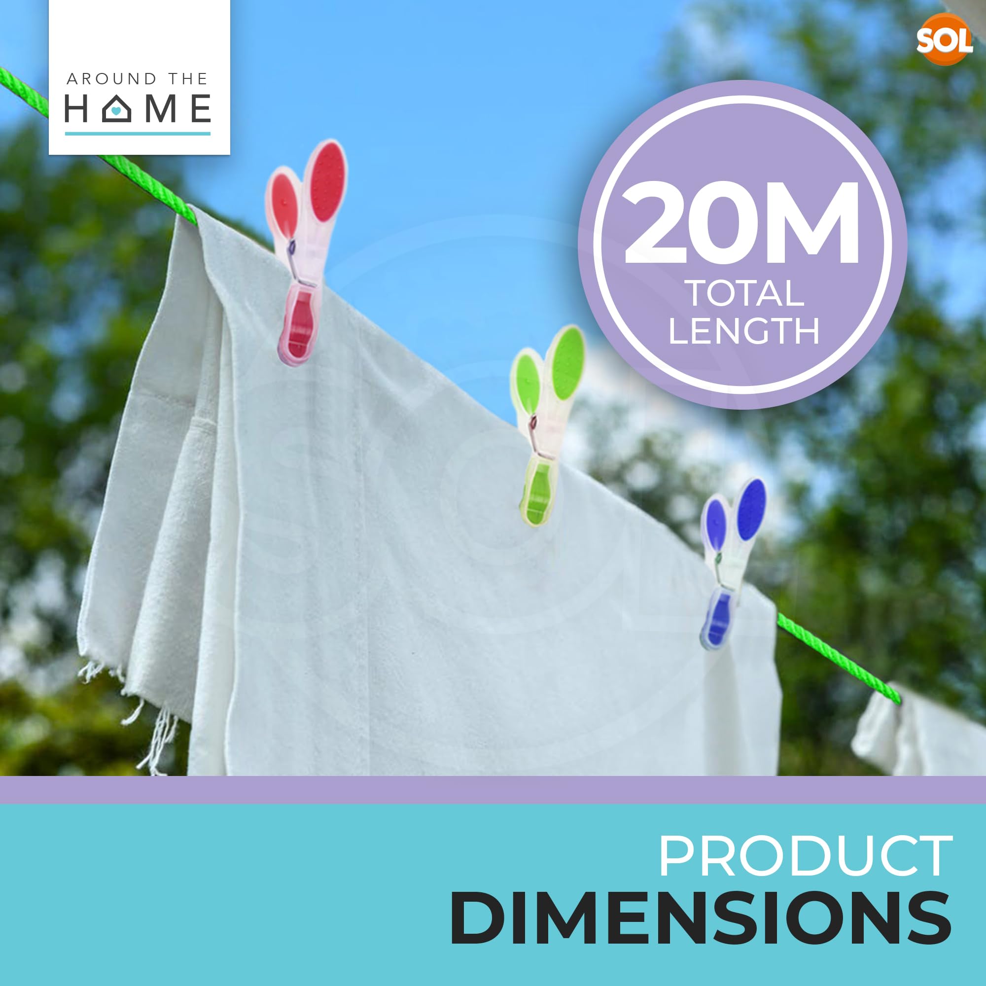 30m Linea Di Lavaggio Corda Acciaio Nucleo Bucato Linee Di Abi Spesse - Foto 9