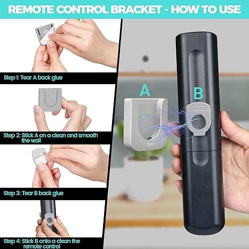 Miniatura 10 de Soporte magnético para control remoto de 4 piezas, autoadhesivo, adecuado para la parte trasera de TV, así como para ventilador de TV y controles