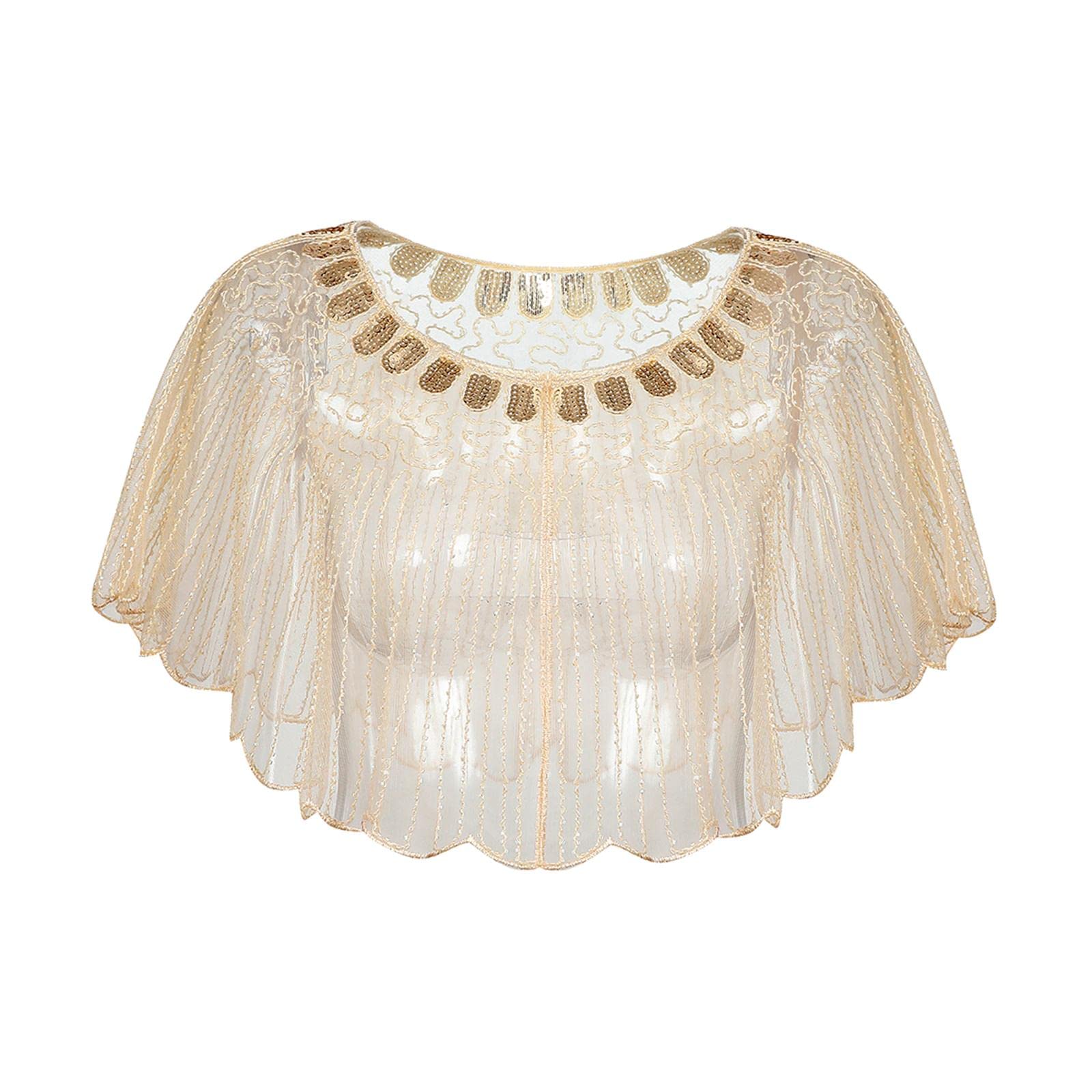 Women Shawl Wrap Fashion Wedding Summer Formal Occasion Evening Evening Cape Beige Aureate-image-41