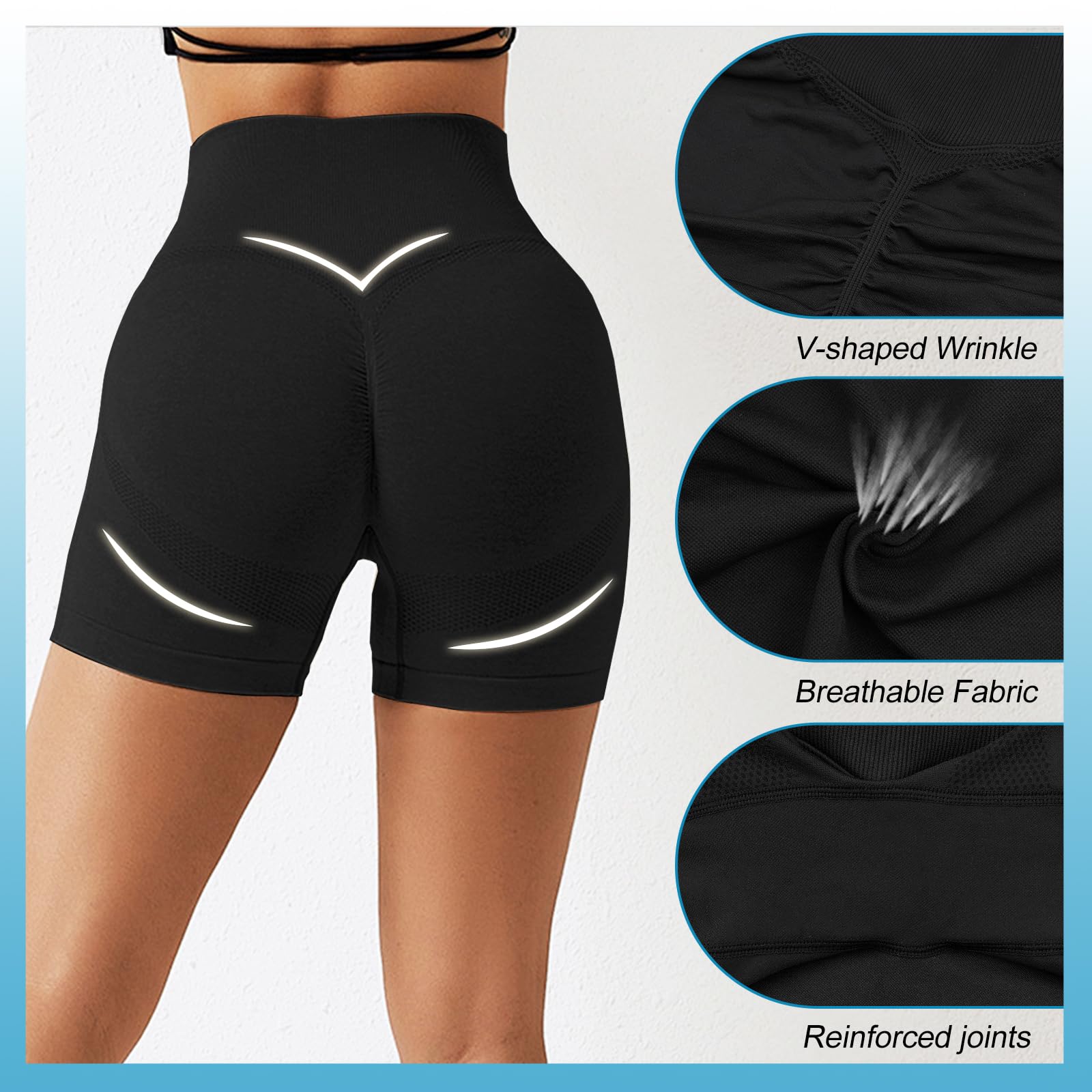 Lishang Leggins Deportivos Mujer Push Up Cintura Alta Sin Costuras Yoga Fitness Running