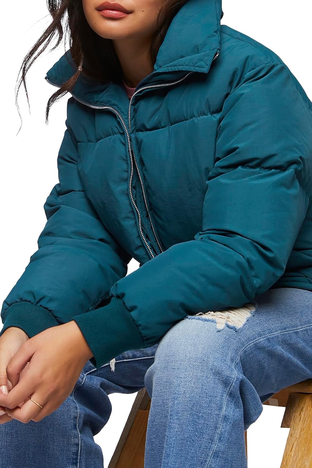 Forever 21 womens Quilted Puffer Jacket - Image 5