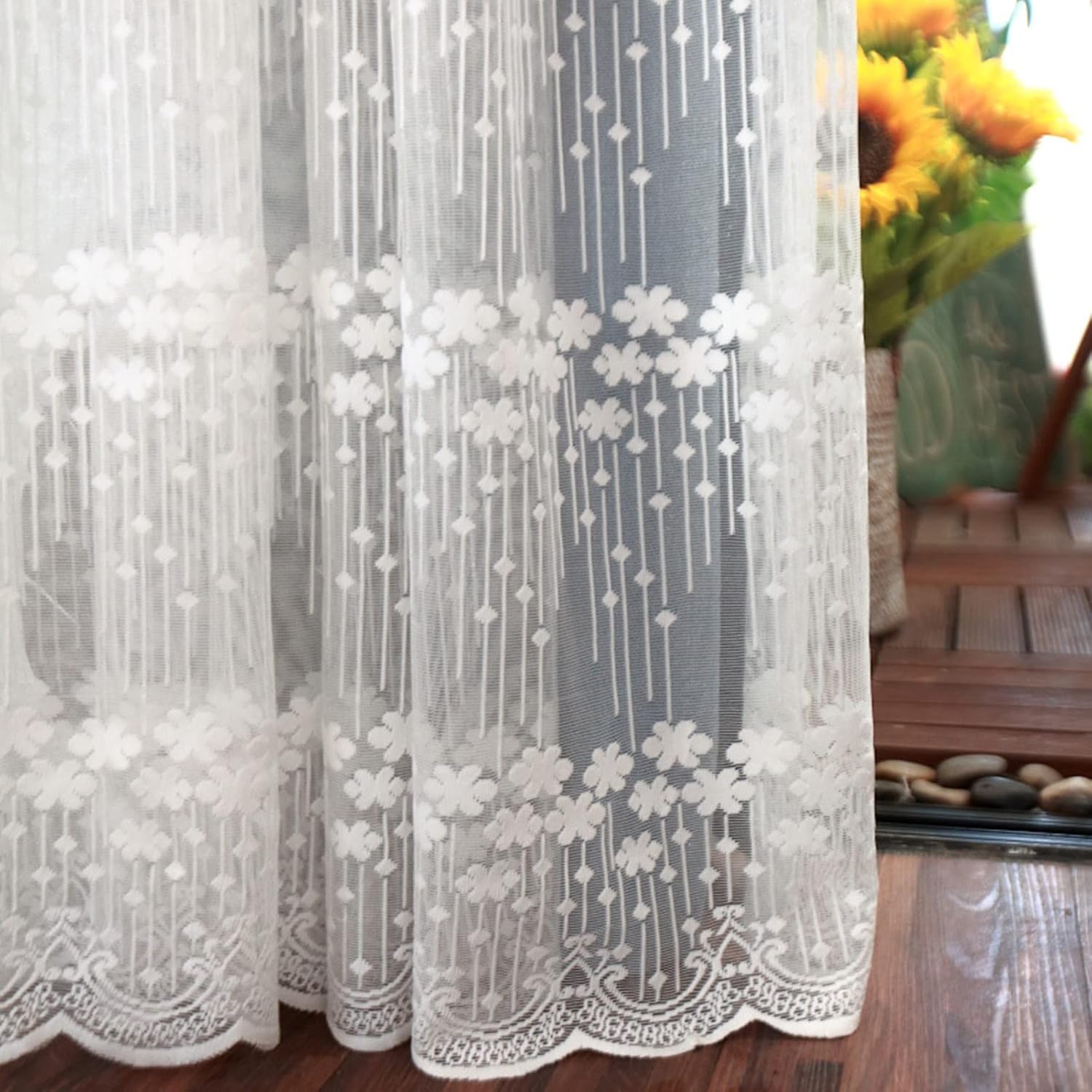 Curtains Semi Sheer 47x74in, Semi Sheer Curtain, Sheer Curtains, Grommet Voile Drapes for Living Room, Bedroom, Window Treatments Semi Curtain Panels
