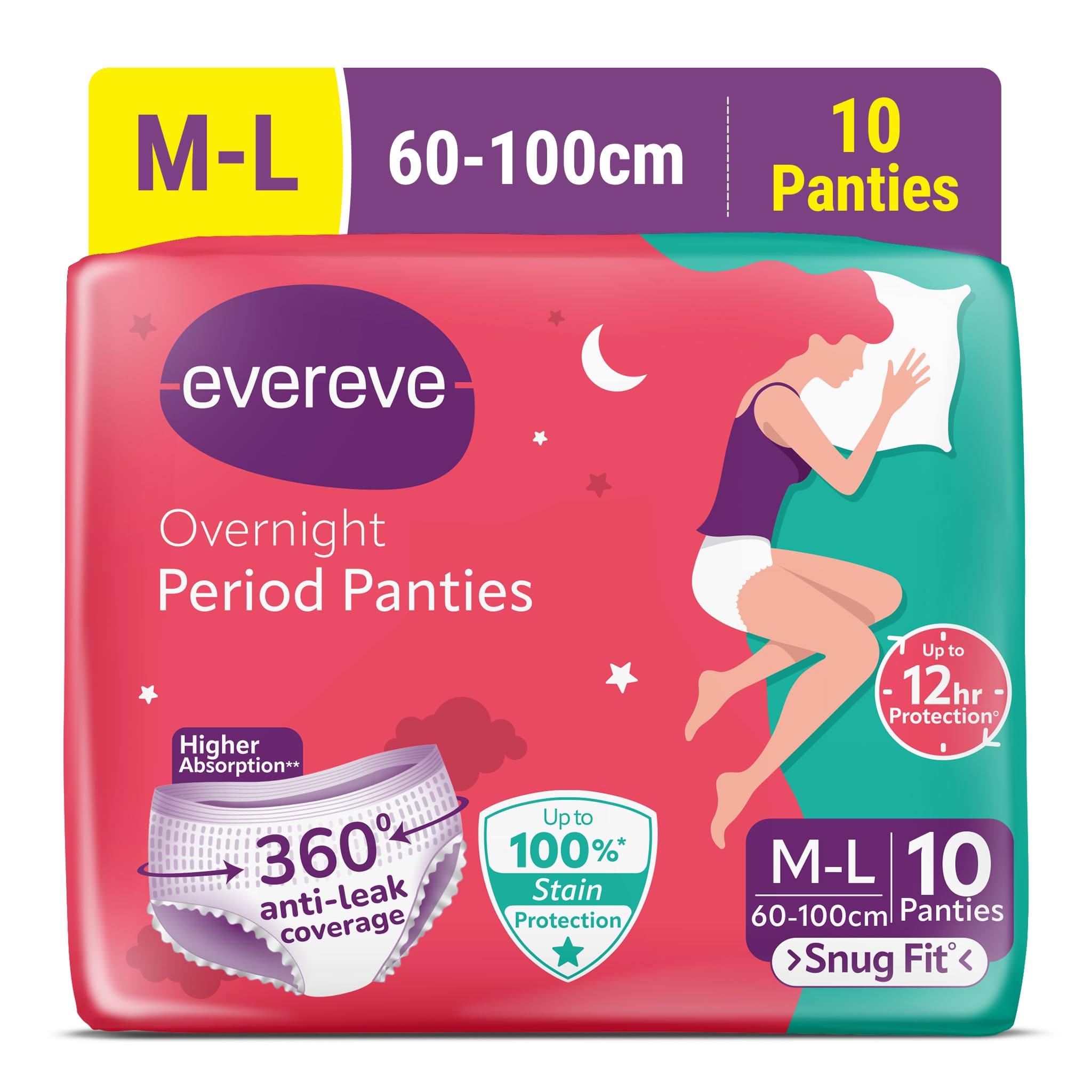 EverEve Ultra Absorbent, Heavy Flow Disposable Period Panties for Sanitary Protection, M-L (10 Pcs)-image-35