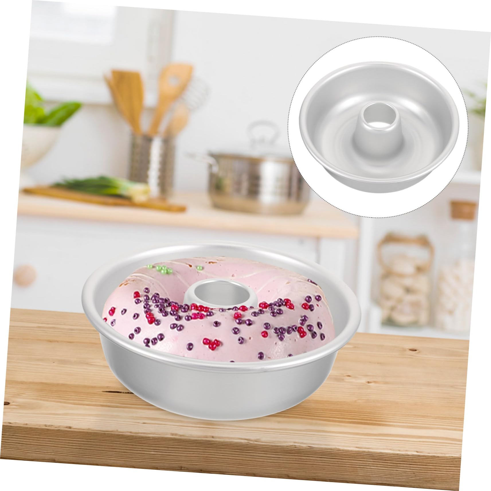 Toyvian Moule à Gâteau Creux en Alliage D'aluminium Antiadhésif Résistant la Chaleur pour Cuisson Four, Accessoire Pâtisserie Maison ou Boutique de Gâteaux
