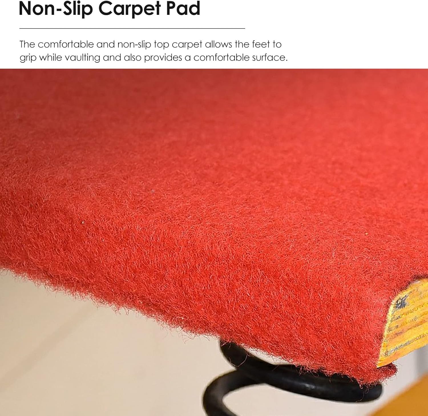 Gymnastics Assistance Springboard Hardwood Gymnastics Springboard for Kids Adult, Vaulting High/Long Jump Flips Gymnastics Wushu Training Spring Board, with Spring & Padded Carpet (Green 6 Springs)