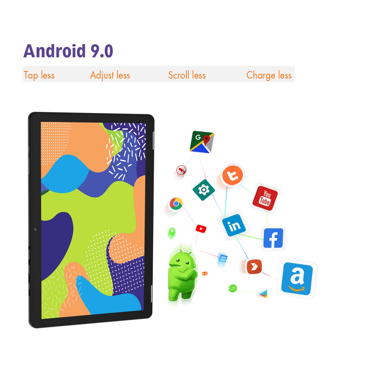 HAOQIN H10 tablet 10 inch Android 9.0 Wi-Fi - 2GB RAM 32GB ROM HD
