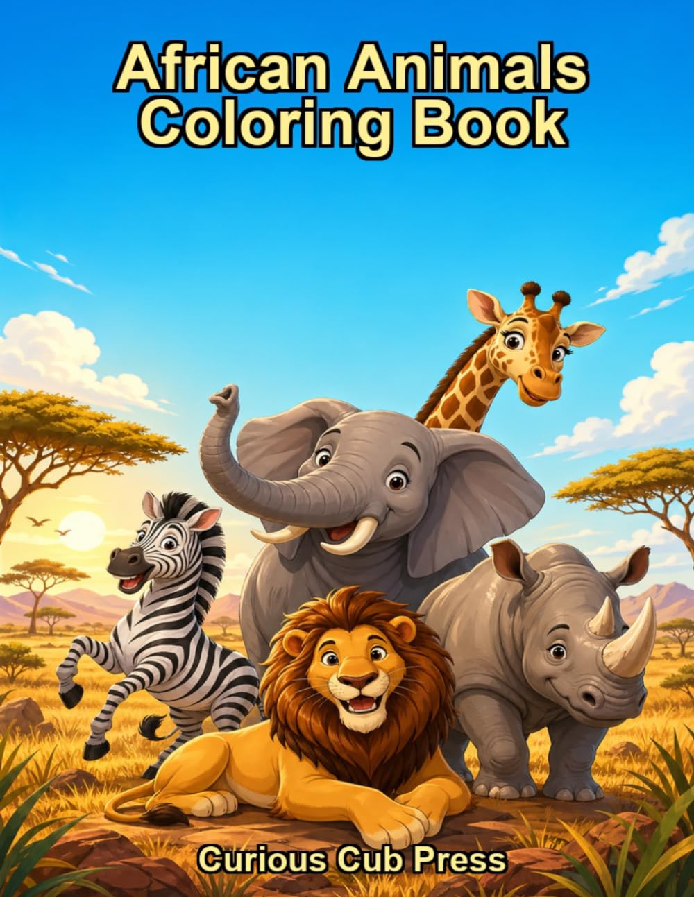 African Animals Coloring Book: Explore and Color 20 Amazing Animals from Africa (Curious Cub Press Coloring Books)