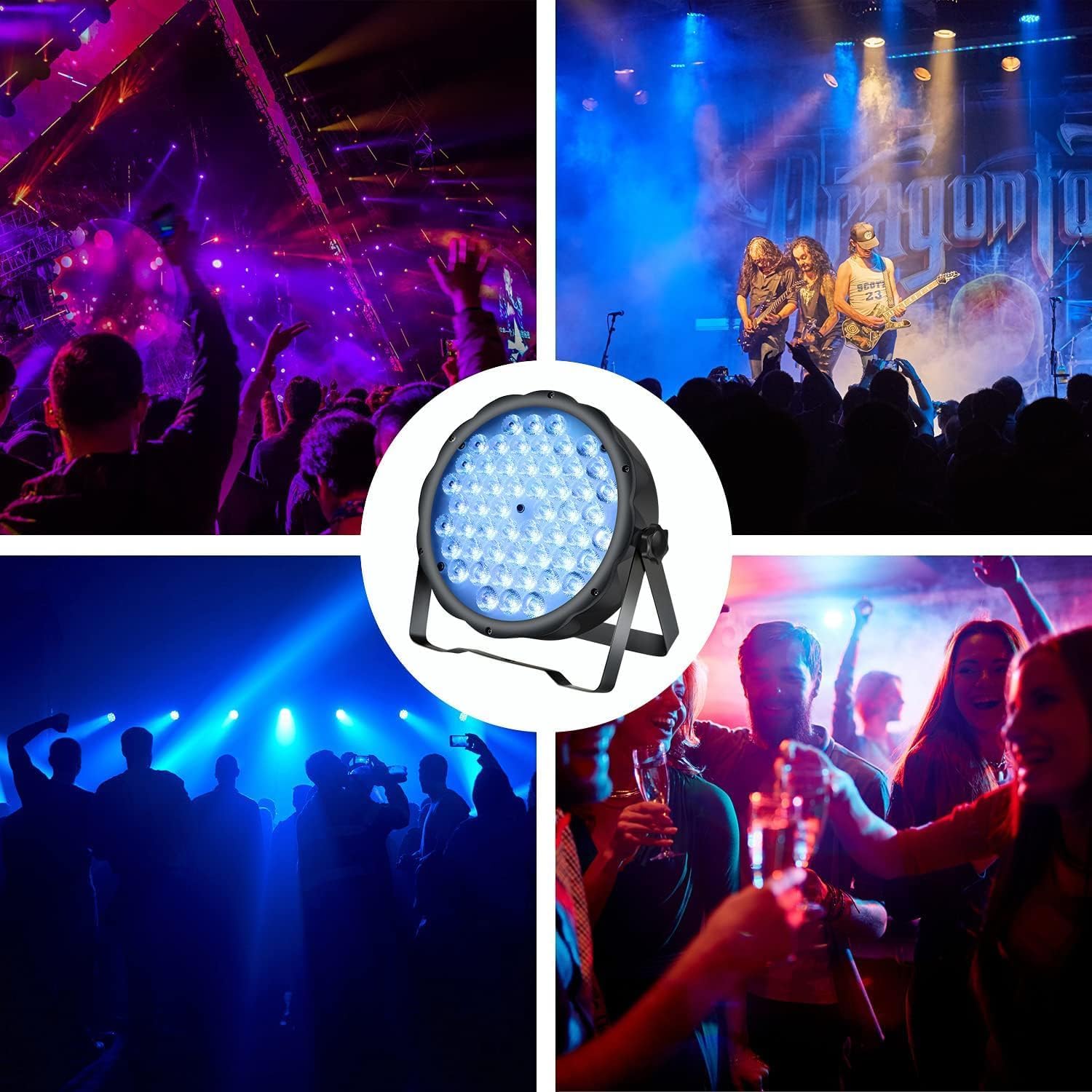 BETOPPER Jeux de lumiere soiree DJ éclairage de scène 54 * 1.5W lumière fête Par LED Projecteur DMX RGB 3 en 1 Lumière disco Lamp de Scène pour spectacle bar club mariage LPC008S (2 pièces)