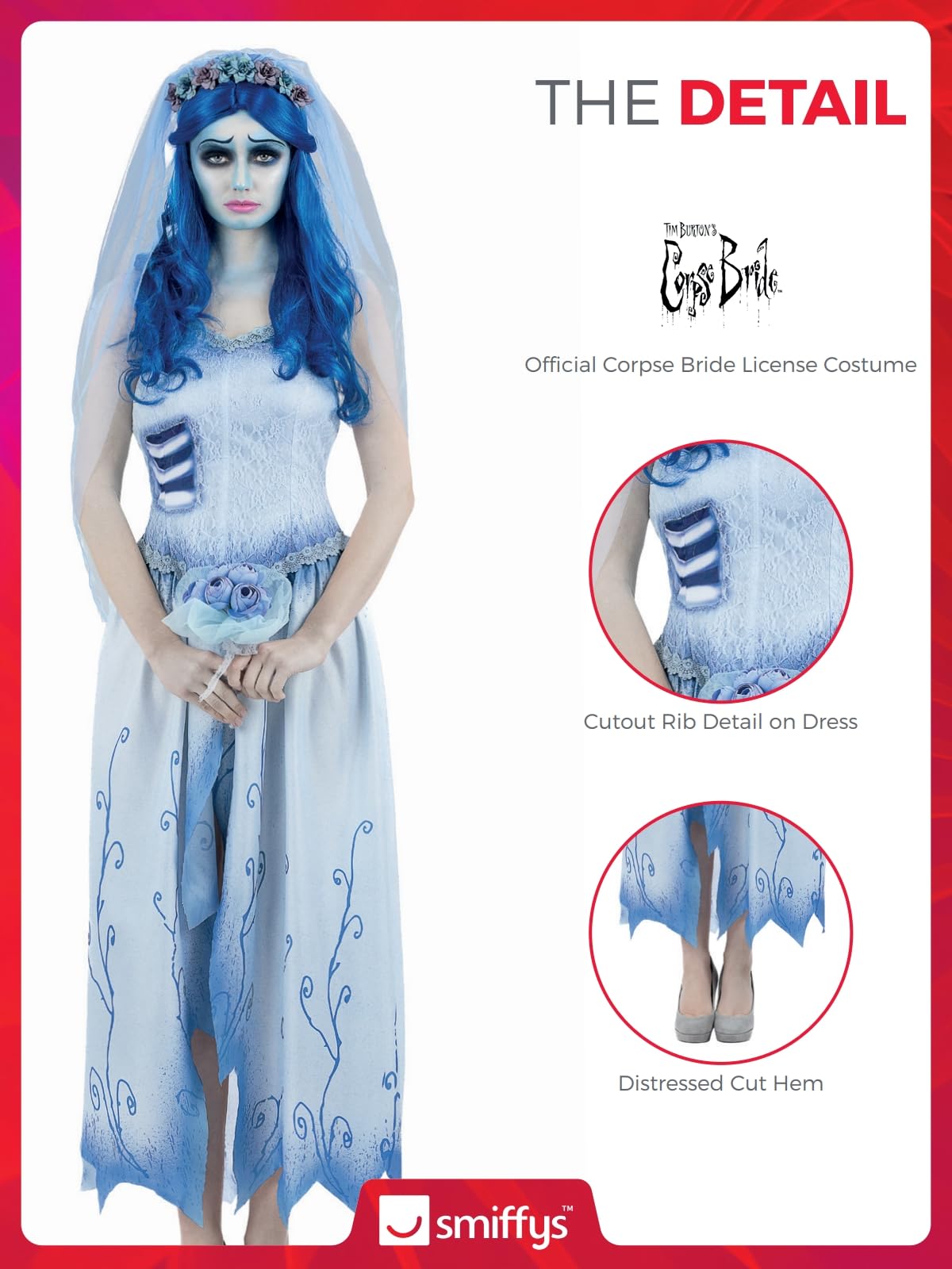 Smiffys Kostium "Corpse Bride", kostium Emily Kobiety Kostium "Corpse Bride", kostium Emily (1 w zestawie)