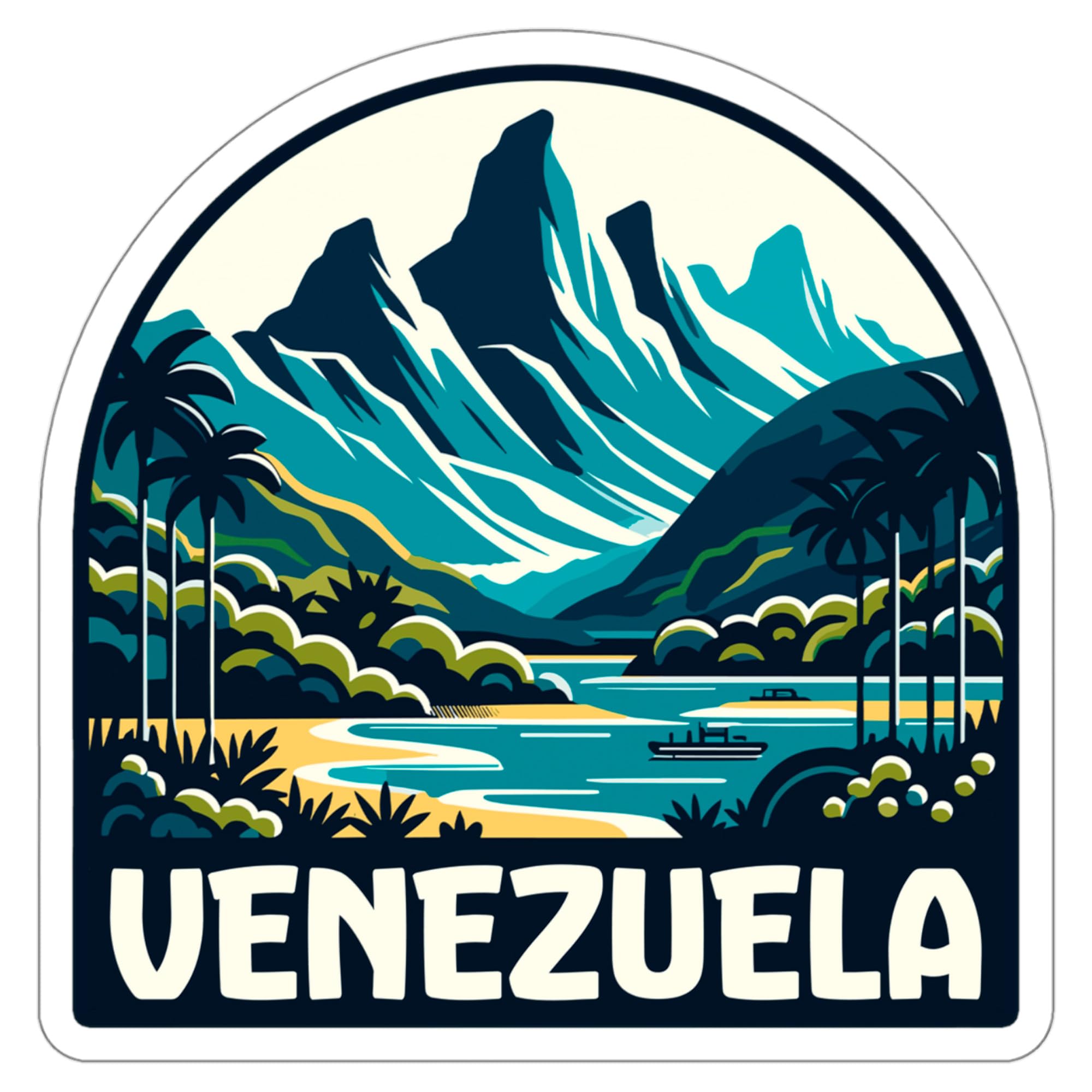 Venezuela Sticker 4 Inch City Travel Souvenir Destination - Waterproof Vinyl Decal for Laptop Water Bottle Car Tumbler - Durable Aesthetic Long-Lasting Stickers for Adults ID44990