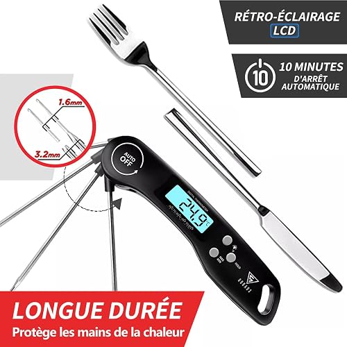DOQAUS Termometro Cucina,Termometro Cucina Carne (Nero) - 2