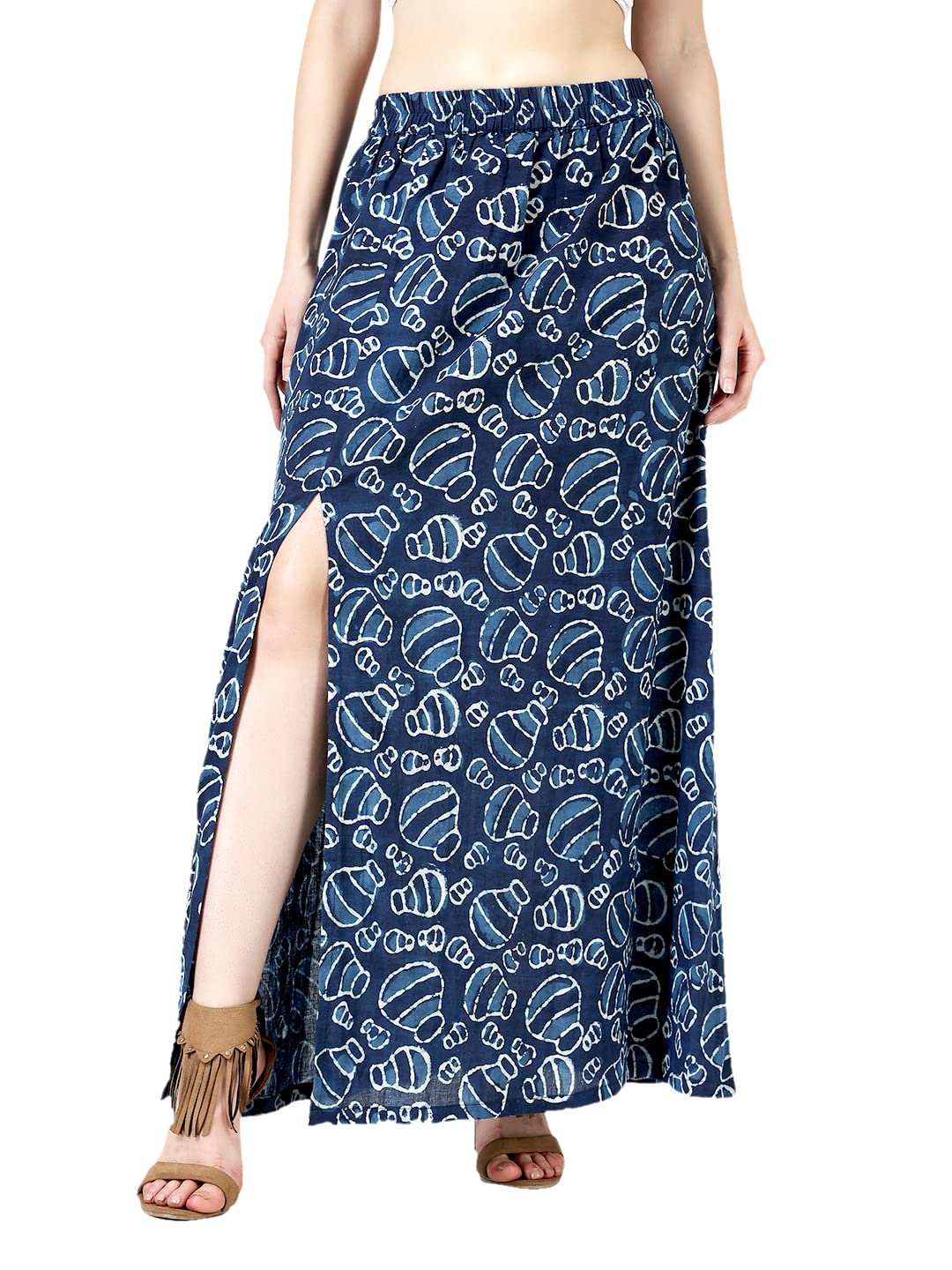 Casual Ethnic Bagru Print Long Slit Skirts for Women || Cotton Long Slit Skirt for Women || Latest Stylish Women Long Skirt for Summer-image-16