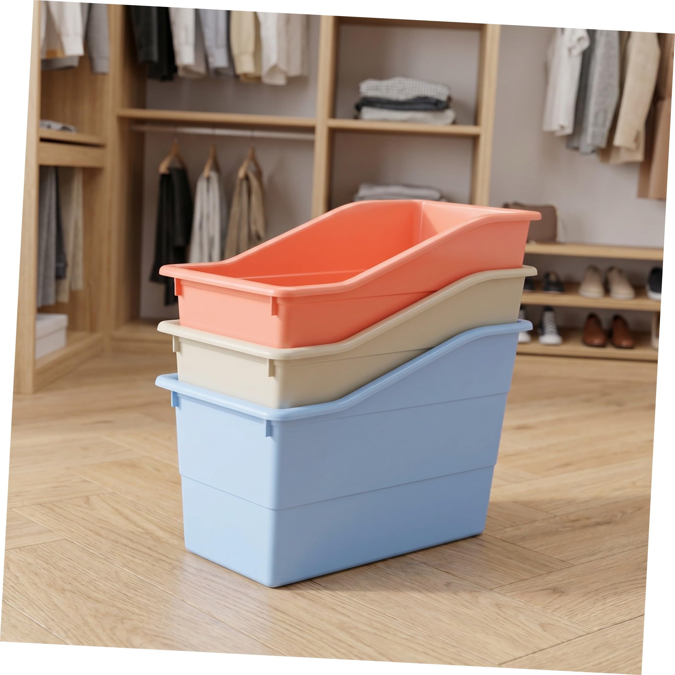 DOITOOL 6 Piezas Caja Organizadora para Libros Apilable de Plástico, 29, 5