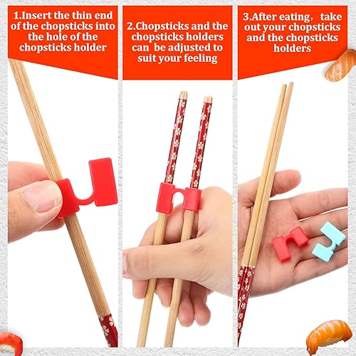 Vista 10 de Patelai 5 pares de palillos reutilizables para practicar palillos chinos para muchas edades, adultos, principiantes, entrenadores o estudiantes