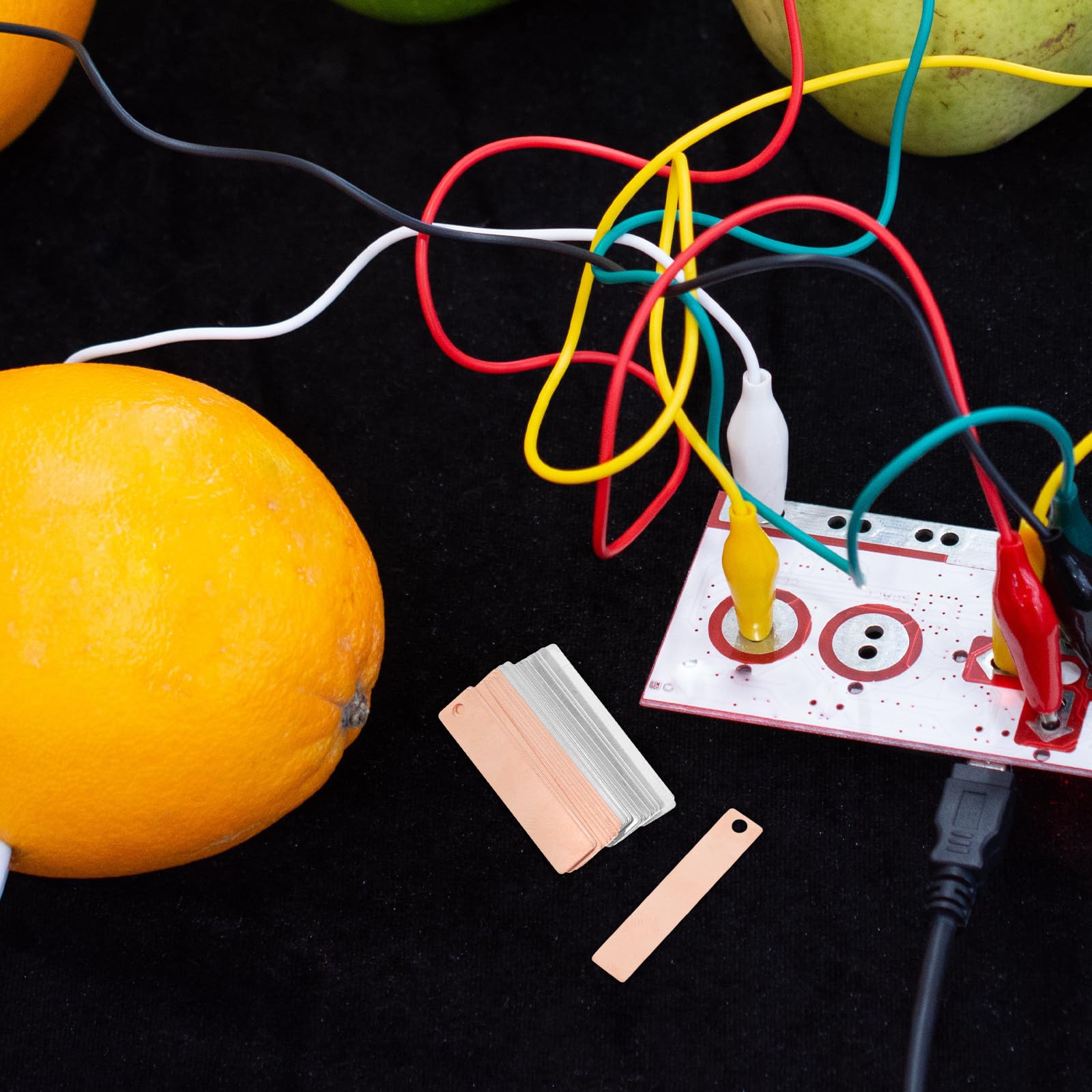 POPETPOP Juego de 20 Hojas de Electrodos de Cobre y Zinc para Experimentos Escolares y Aplicaciones de Laboratorio Material Puro y Función Educativa