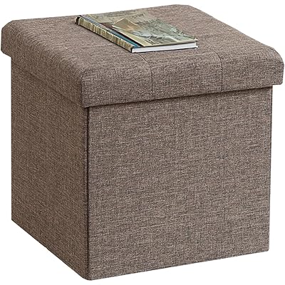 不二貿易(Fujiboeki) 収納スツール 収納ボックス 幅31×奥行31×高さ30.5cm チャコール オットマン 耐荷重80kg 折りたたみ ボックススツ …