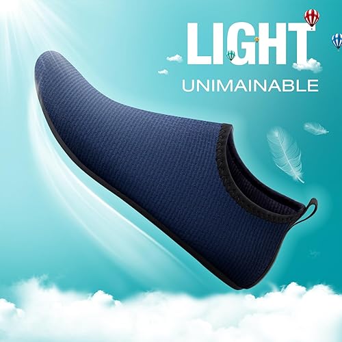 Miniatura 5 de SEEKWAY Water Shoes Quick-Dry Aqua Socks Barefoot Slip-on for Beach Pool Swim River Yoga Lake Surf Women Men Black SK001