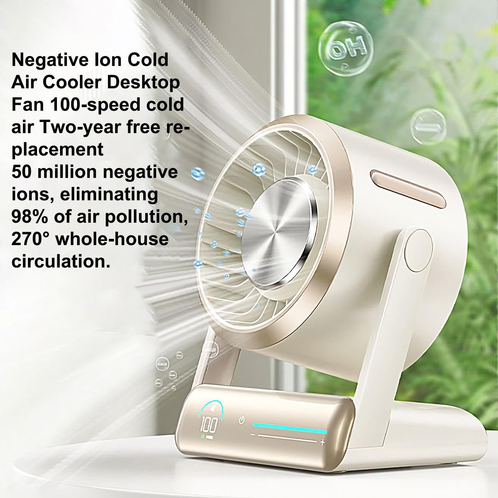 Ventilatore Da Scrivania 100 Velocità Silenzioso Ricaricabile Rinfrescante | Piccoli Ventilatori Per Camera E Ufficio Per Casa Cucina Scuola Dormitorio Campeggio Esterno Estate Spiaggia