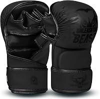 BEAST RAGE MMA Kesztyű Állítható Csuklótámasszal - Nyitott Tenyerű Harcművészeti Kesztyű Muay Thai, Ketrecharc, Taekwondo és Kickbox Edzések 1