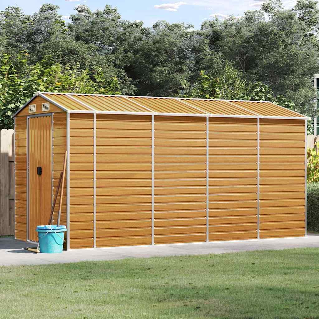 Caseta para electrodomésticos, 191 x 385 x 198 cm, acero galvanizado, color marrón claro