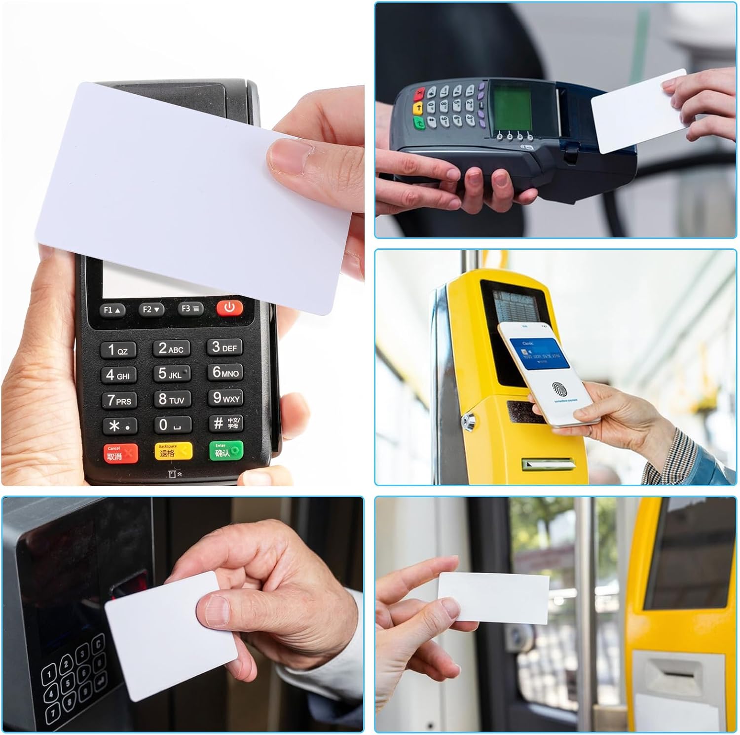 100pcs White NFC Cards Rewritable NTAG215 Blank NFC Tags Programmable PVC CardsSmart Card 504 Bytes Memory