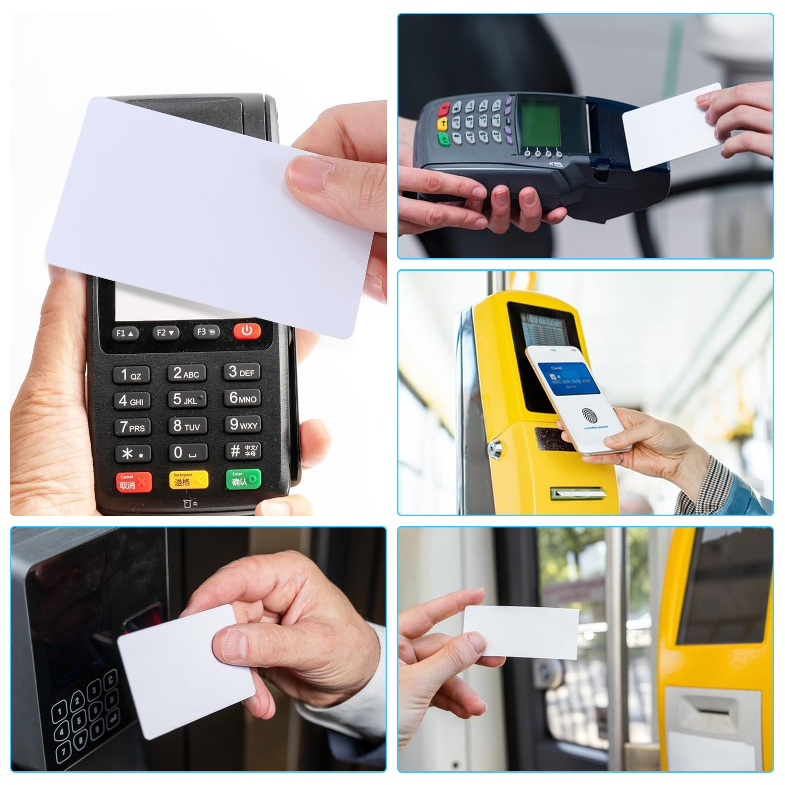 NFC-Karten NTAG215, blanko, programmierbar, PVC, 504 Byte, Speicher, Weiß, 200 Stück