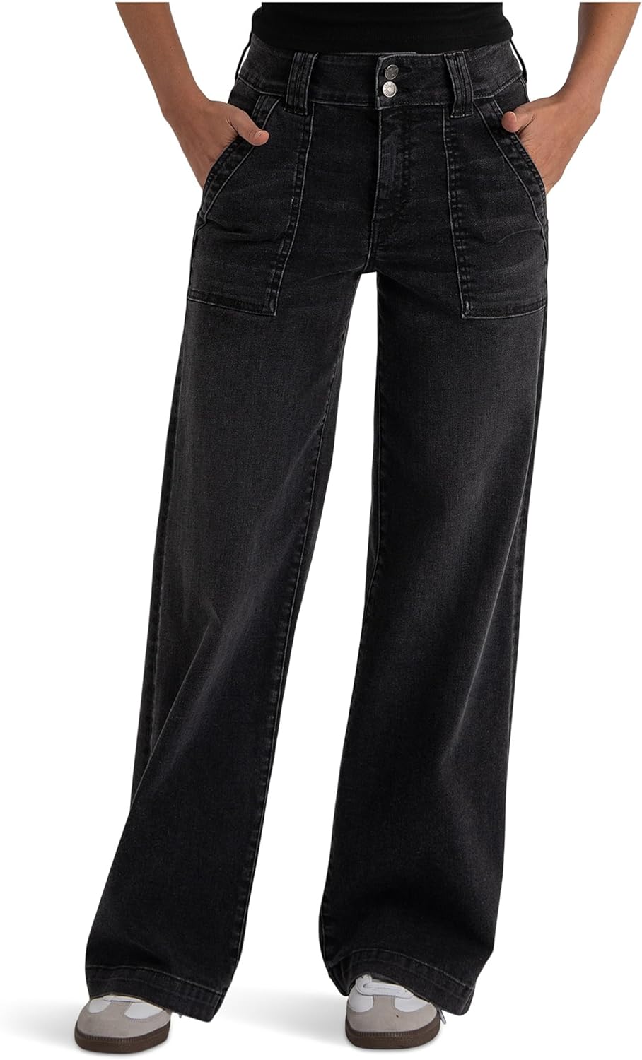 KUT from the Kloth Petite Jodi High-Rise Straight Leg -Porkchop Front Pockets